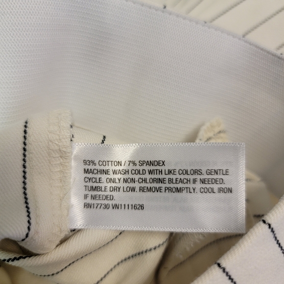 A New Day Pants Wide-Leg Elastic Waist Ivory Striped Skinny Ankle Womens Size 16 - Picture 8 of 8